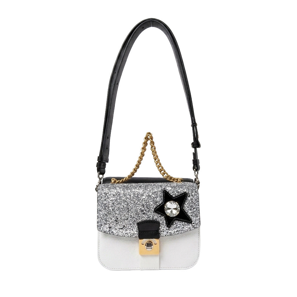 Maison Margiela Women's White and Silver New Lock Square Bag
