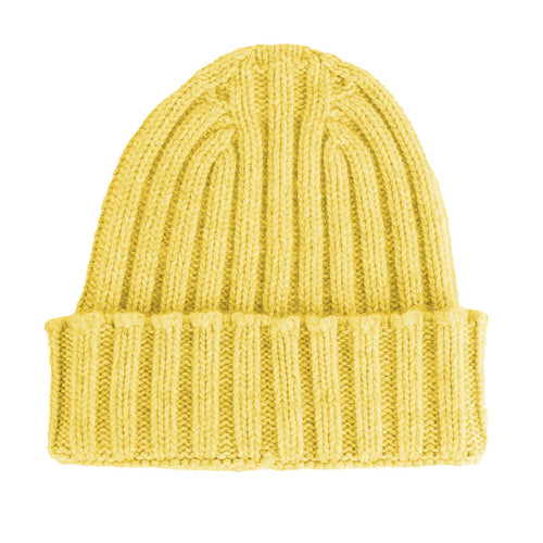 100% Cashmere Unisex Yellow Cap