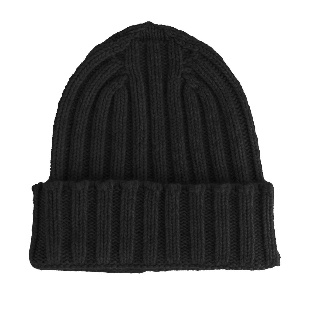 100% Cashmere Unisex Black Cap