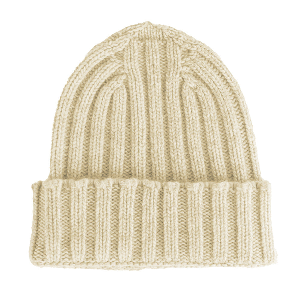 100% Cashmere Unisex Beige Cap