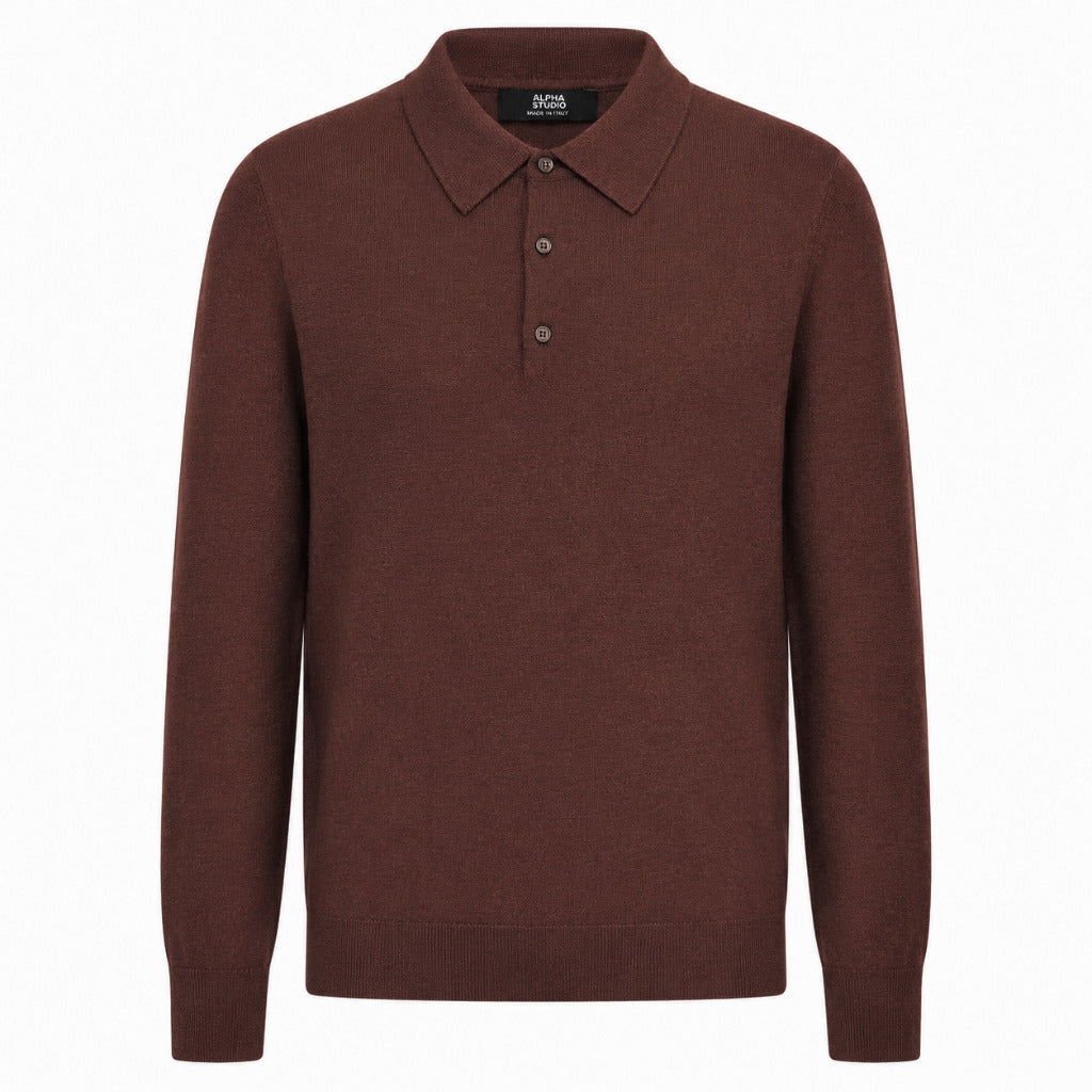 Alpha Studio Men's Brown Polo Shirt