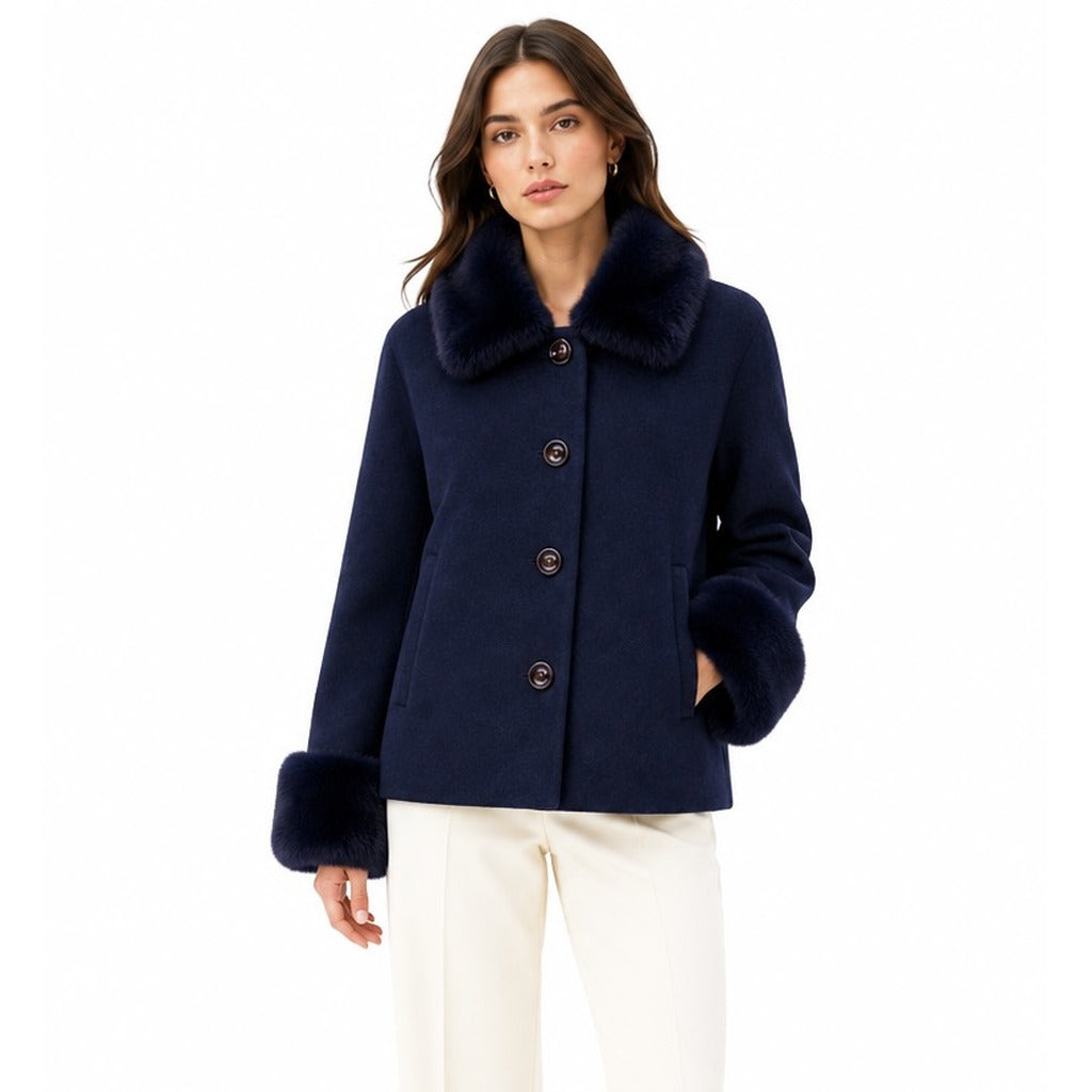 Loro Piana Fabric Women's Blue Coat