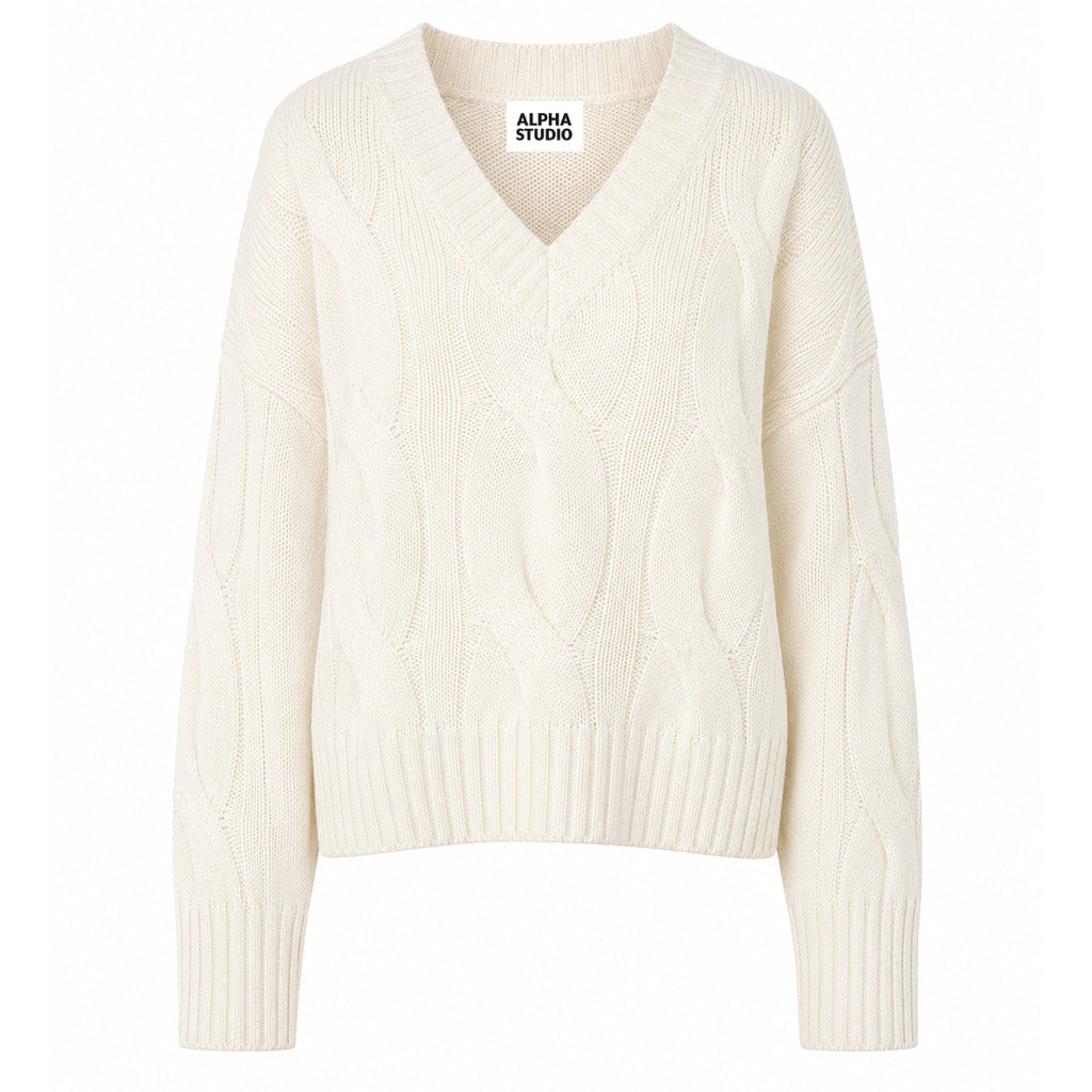 Alpha Studio Women's White Sweater