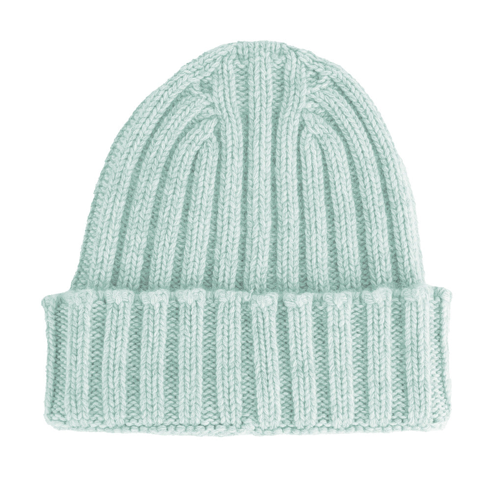 100% Cashmere Unisex Light Blue Cap
