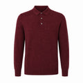 Alpha Studio Men's Burgundy Long-Sleeved Knit Polo