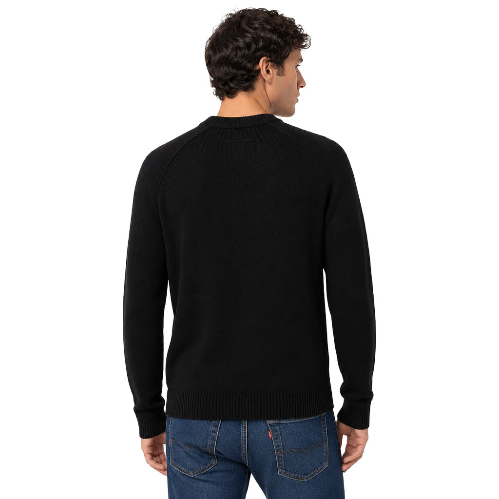 Parajumpers Men's Black Cotton Crew-Neck Sweater