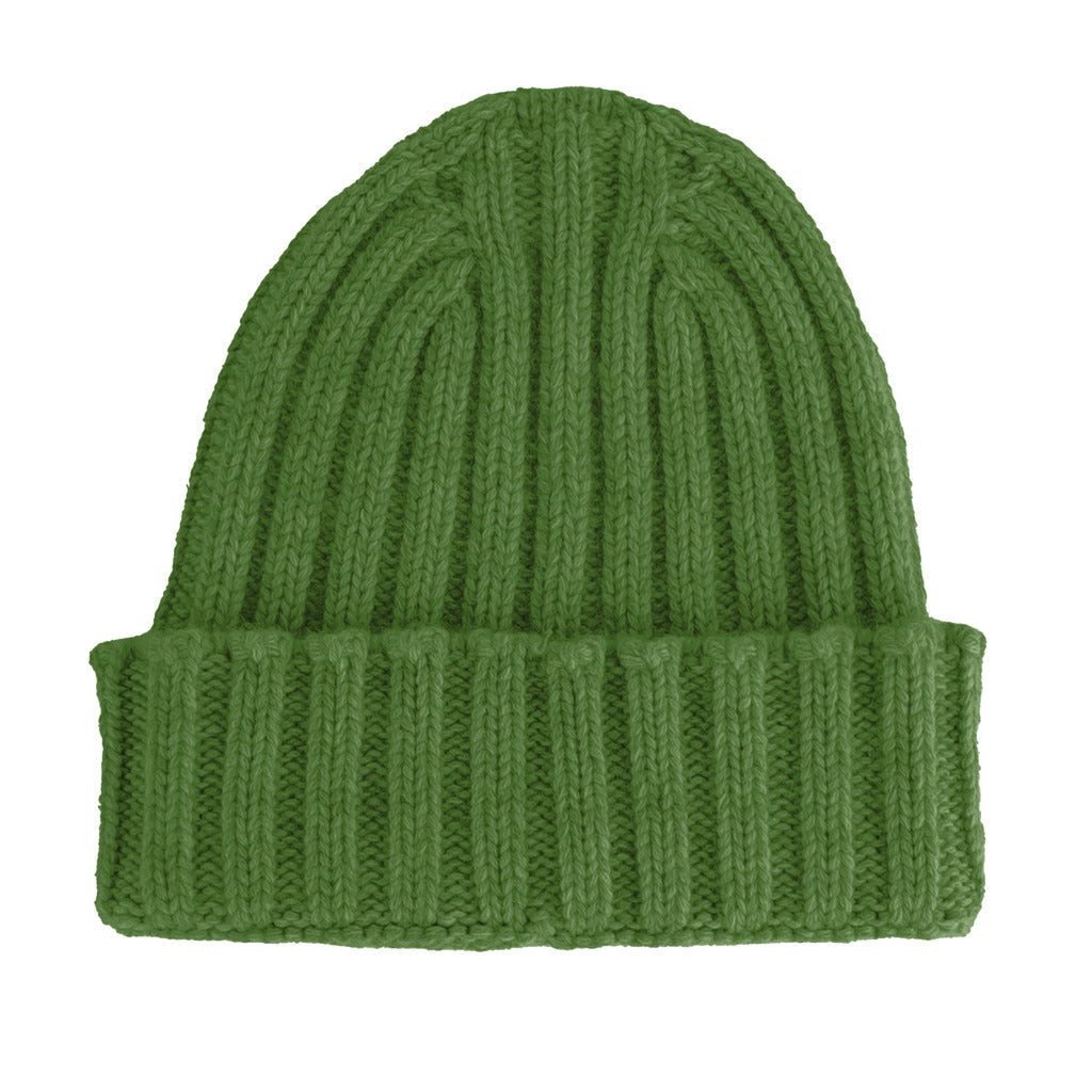 100% Cashmere Unisex Green Cap