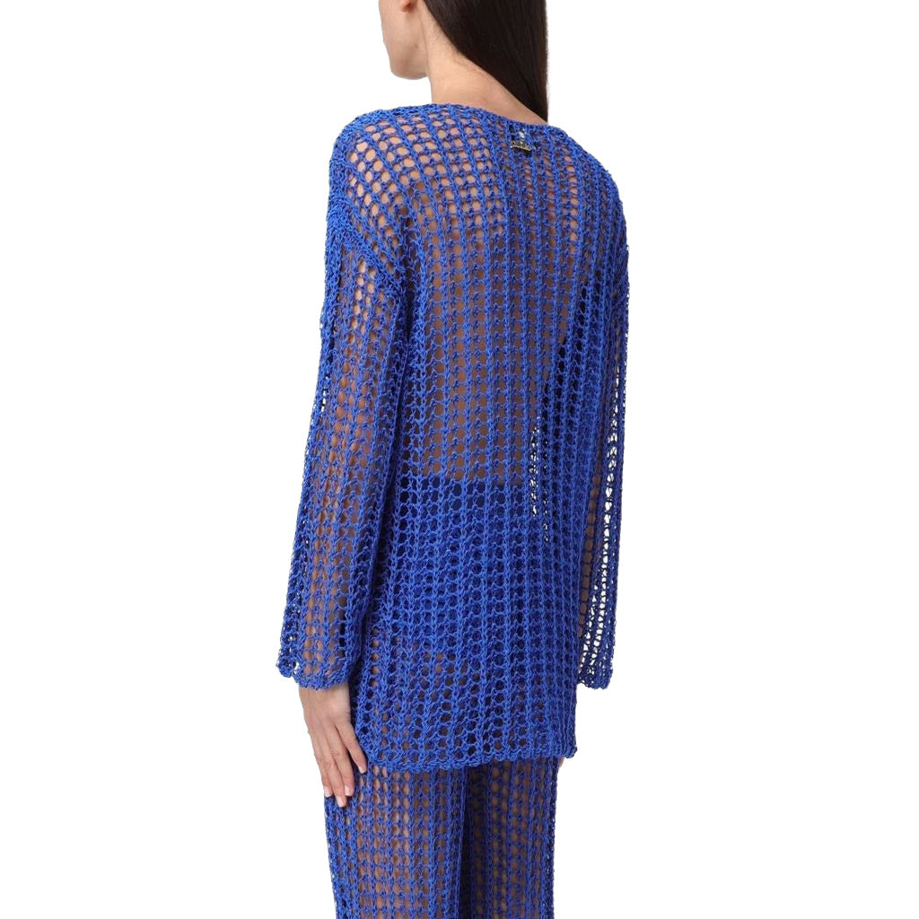 Pinko Women's Blue Lentisco Mesh Top