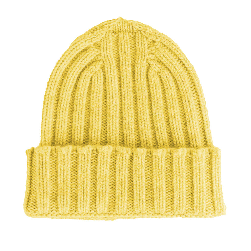 100% Cashmere Unisex Yellow Cap