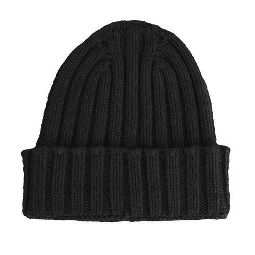 100% Cashmere Unisex Black Cap