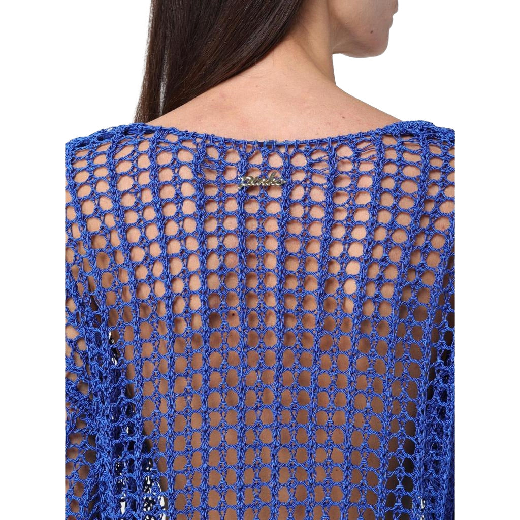 Pinko Women's Blue Lentisco Mesh Top