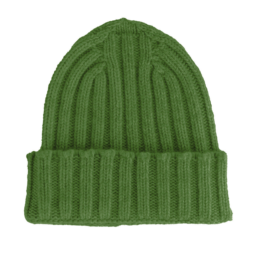 100% Cashmere Unisex Green Cap