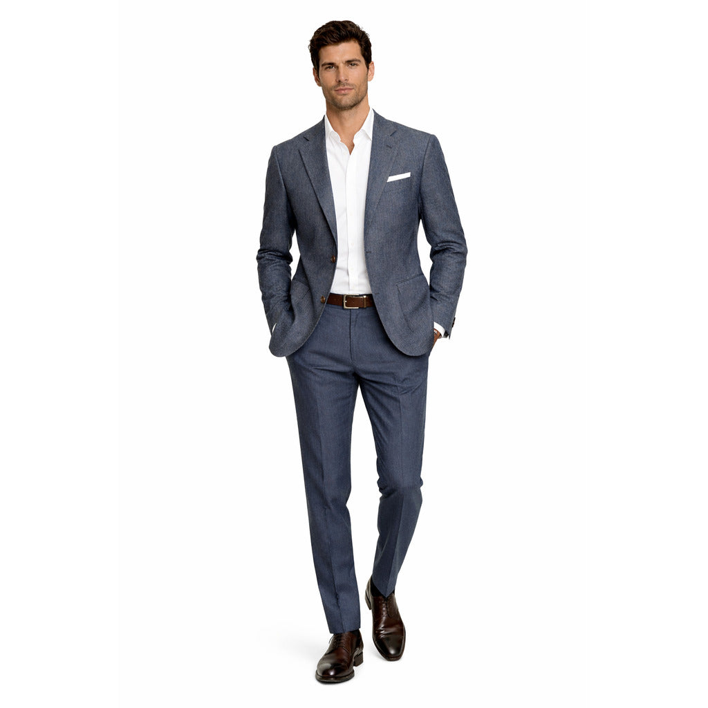 Loro Piana Fabric Men's Blue Suit