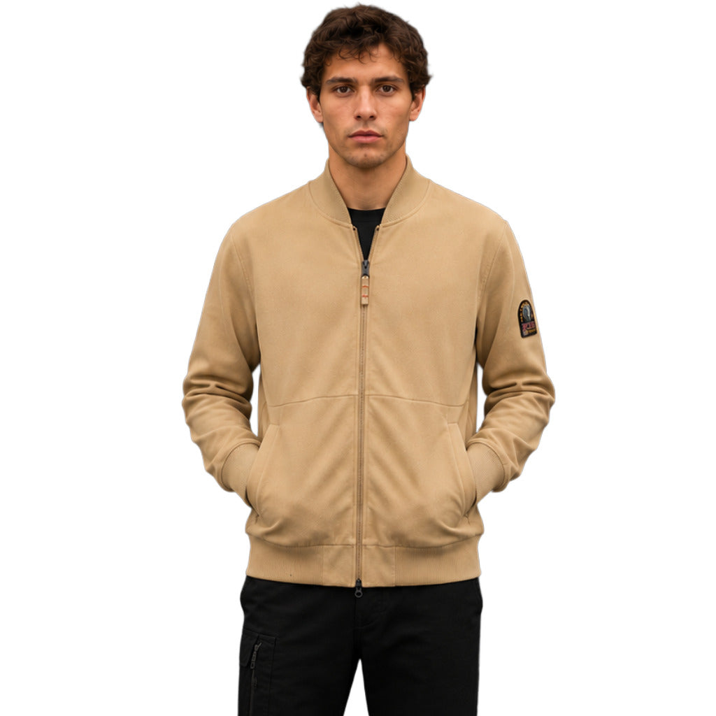 Parajumpers Men's Beige Full-Zip Sweatshirt